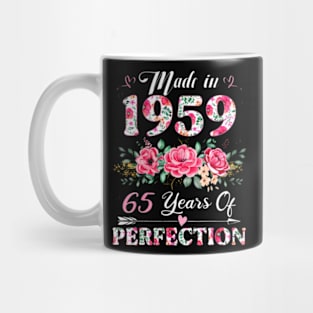 Year Old Made In 1959 Floral 65th Birthday Mug